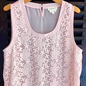 Spring Pink Flowers w/ Rhinestones Tank Blouse. 18